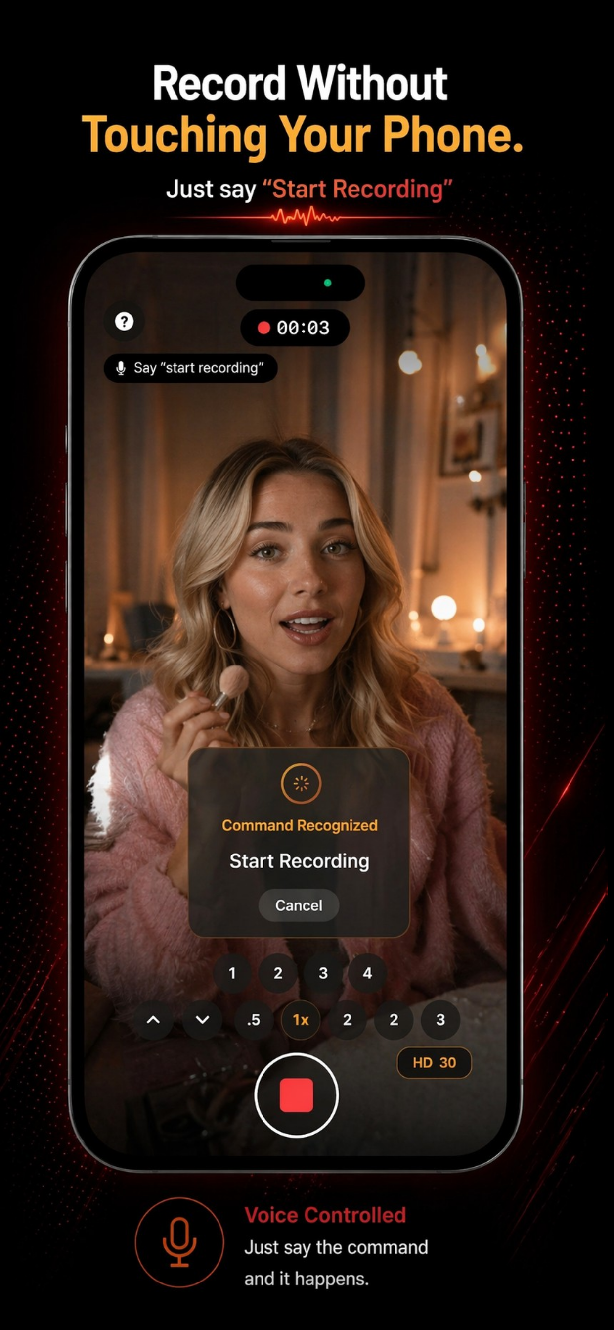 Wave Camera — Start Recording command in beauty creator scene
