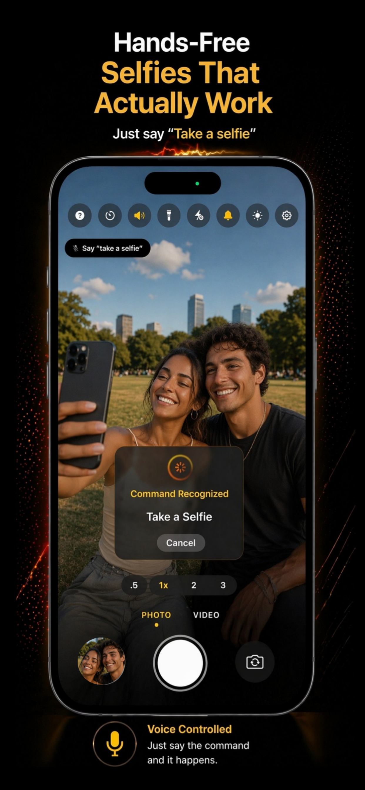 Wave Camera — Hands-free selfie command for couple